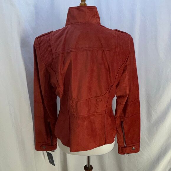 NWT Black Rivet Wilsons Leather suede jacket soft Rust Red/Brown Sz L - Picture 4 of 9